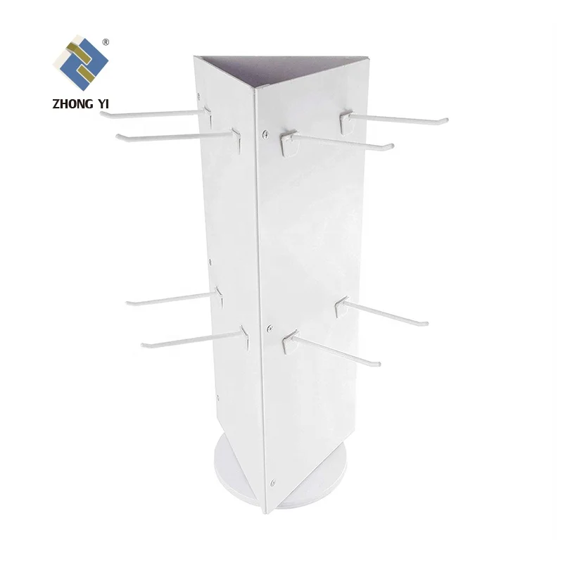 3 Sides Rotating Cardboard Peg Pop Displays , Cardboard Counter Hook Display Stand , Hanger Display Rack PDQ for 3d mink eyelash