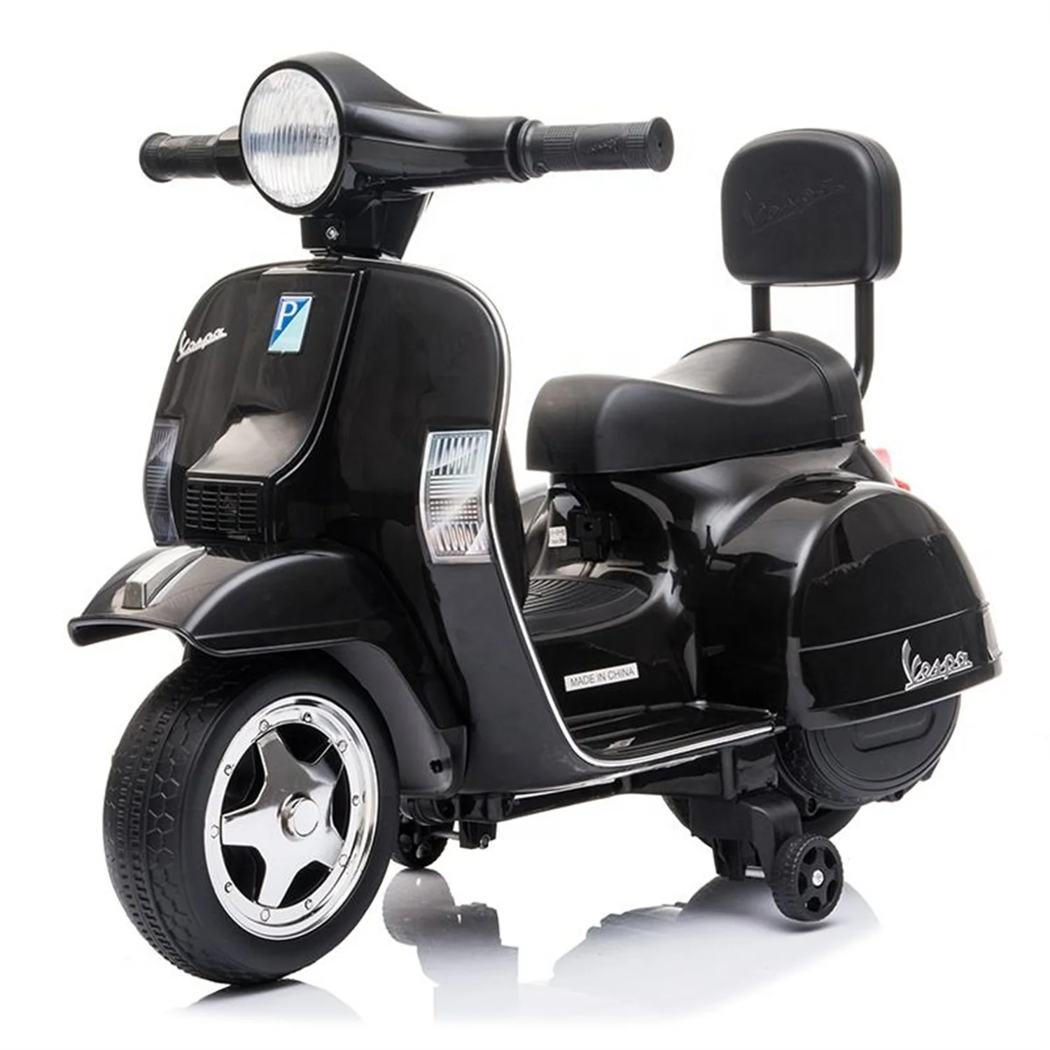 Low Price Small Size Official License VESPA PX150 Kids Electric Motorcycle Child Ride On Car Power Battery