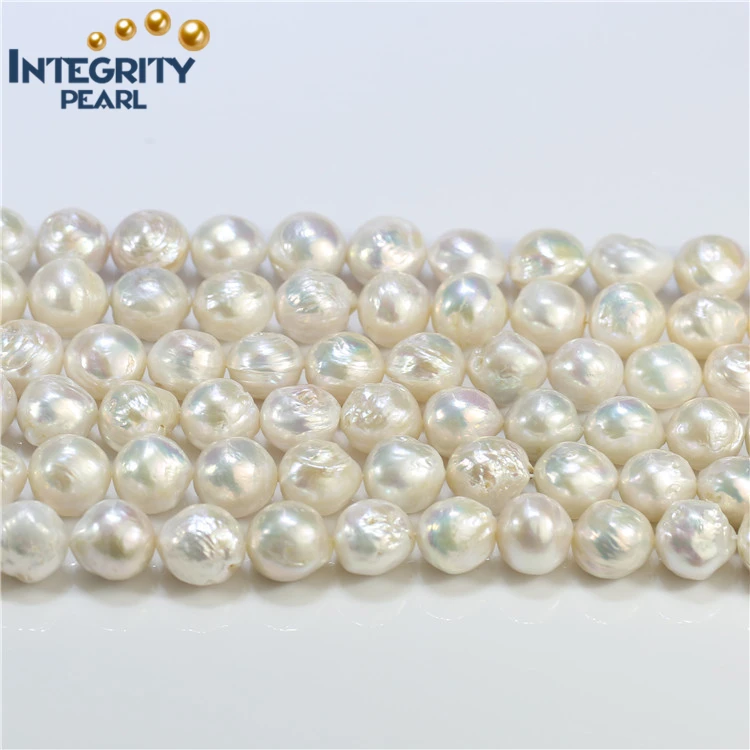 12-14mm Edison Wrinkle Wholesale white nucleated baroque fresh water cultured real freshwater loose pearls