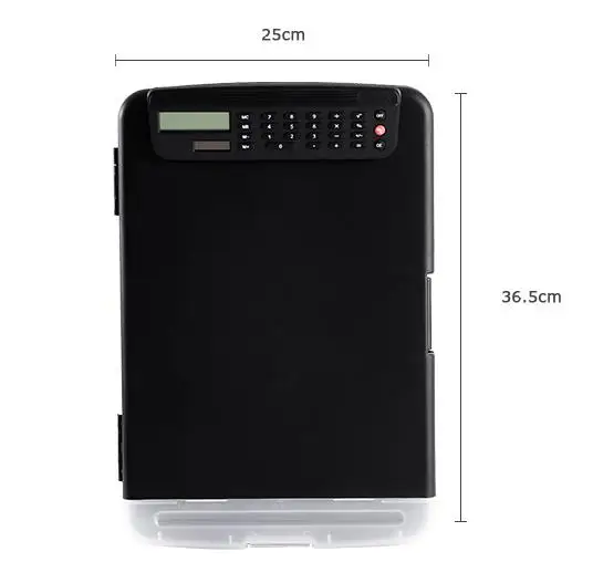 HZVCW Wholesale a4 Portable Plastic Clipboard With Calculator Storage Clip School Office Multifunctional Storage Box