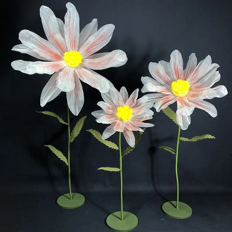 MF-L256decoration flowers wire mesh silk giant daisy stage layout wedding road lead flowers