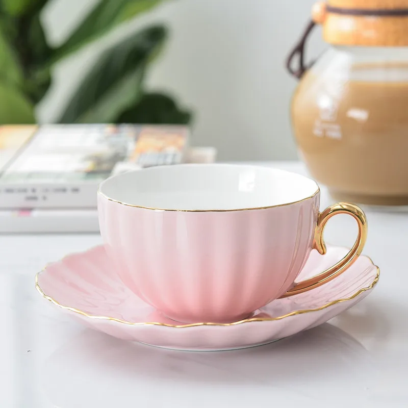 
Coffee Cups and Saucers with Gold Trim Cappuccino Cups Ceramic cup 