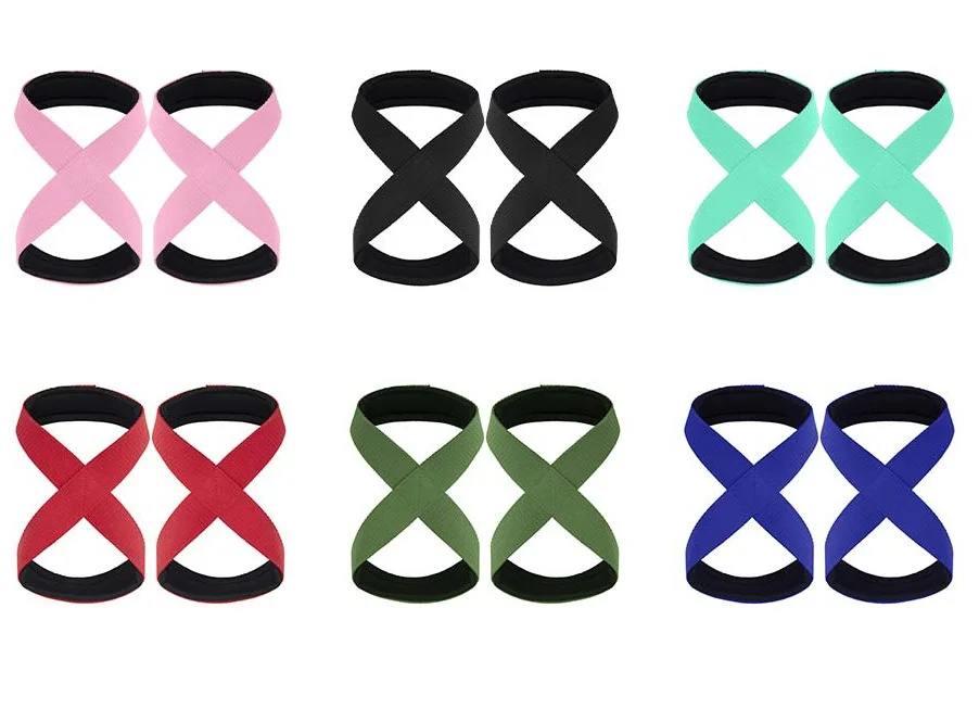 Custom logo Bodybuilding Straps Gym Dumbbell Workout Weight Lifting Straps Cross fit Grip Power lifting Wrist Exercise Strap