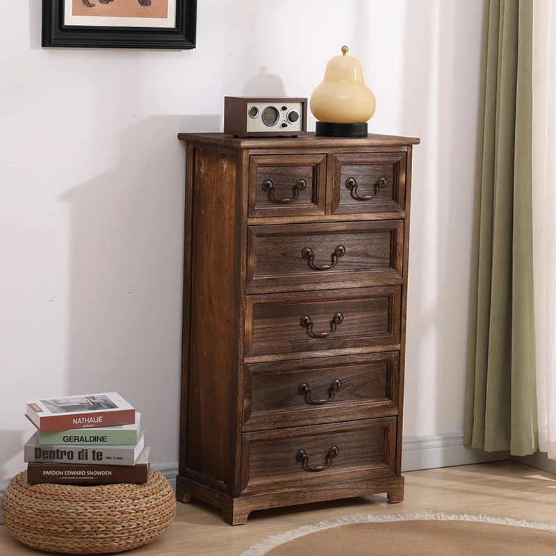 Living Room Furniture Corner Cabinet Drawer Rattan Storage Cabinet Wooden Kitchen Storage Container Cabinets