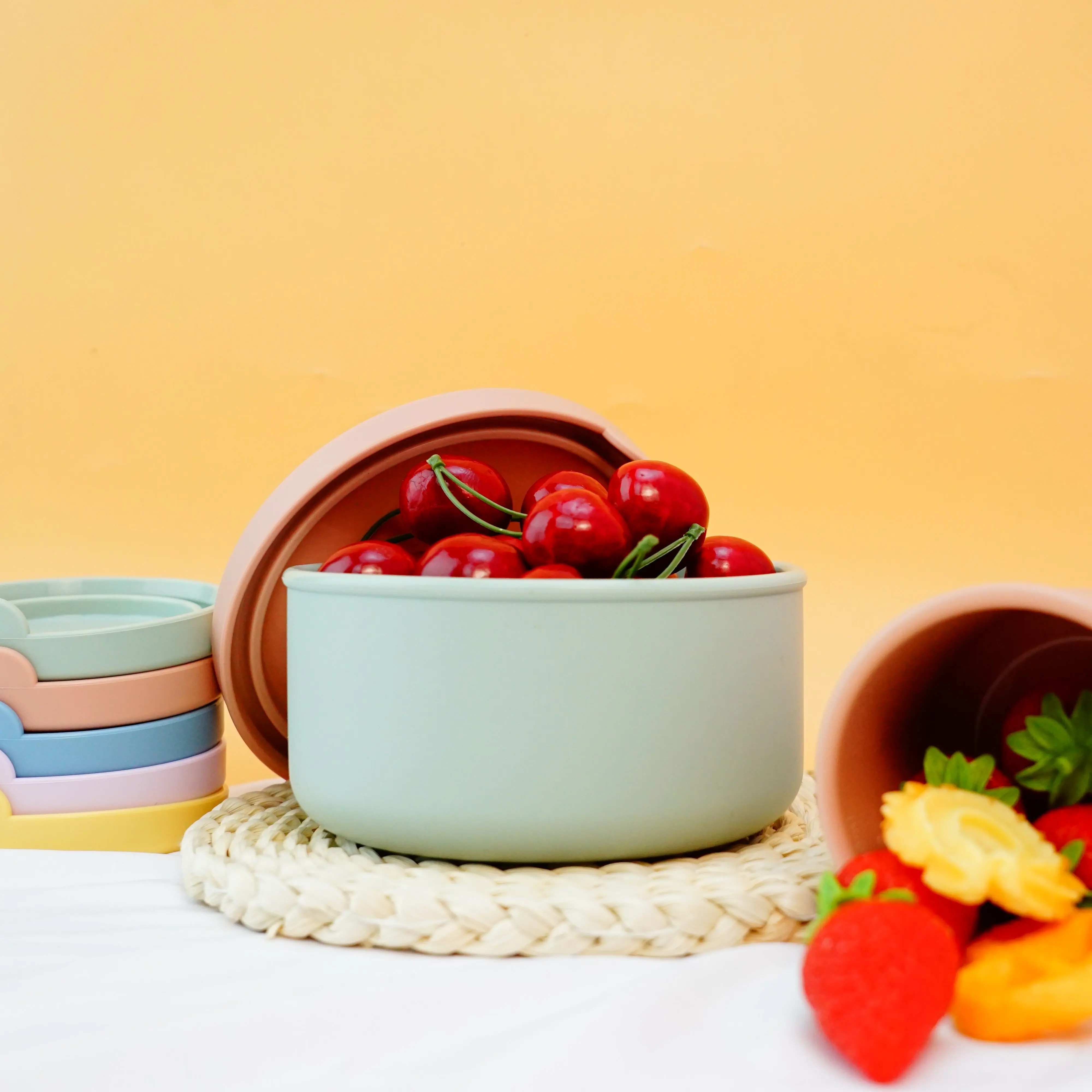 Portable Silicone fresh Box Dishwasher Safe Food crisper Durable Fresh Keeping Silicone Food Container