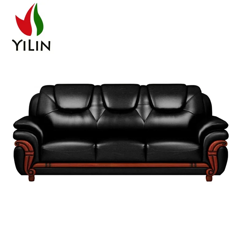 A106 Antique Royal Sofa Sets Wood Curved Waiting Room Leather Furniture Sofa Living Room Sofas Sectional Cow Leather