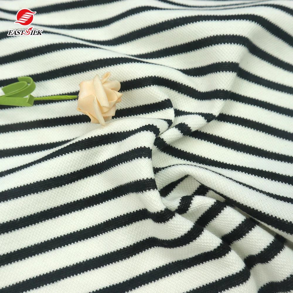 Textiles Wholesale TC cotton polyester knitted jersey stripe ponti punto de roma garments sportswear fabrics for dresses