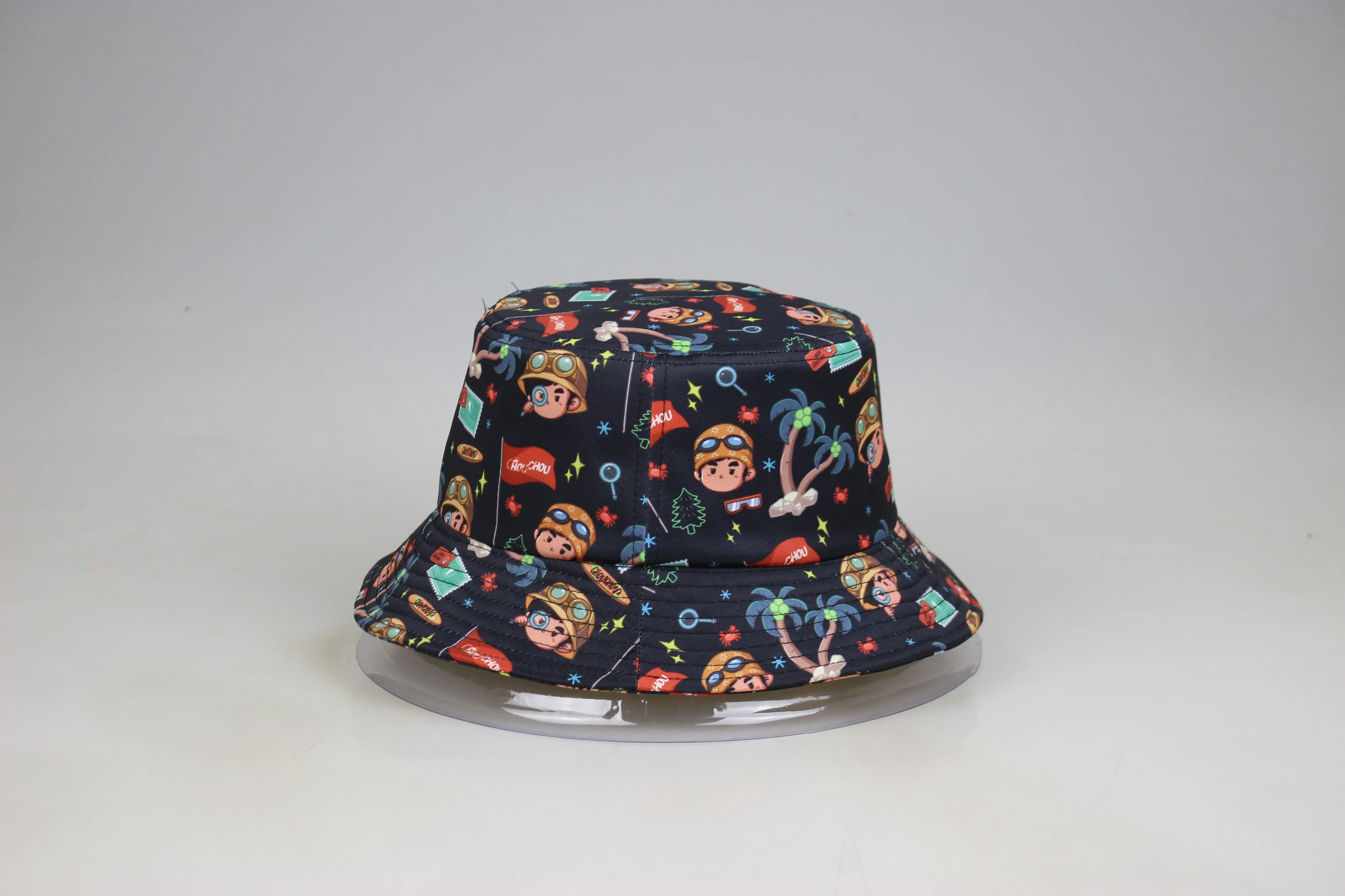 New design fashion Cartoon Cartoon children adult camouflage digital printing sports travel outdoor bucket hat