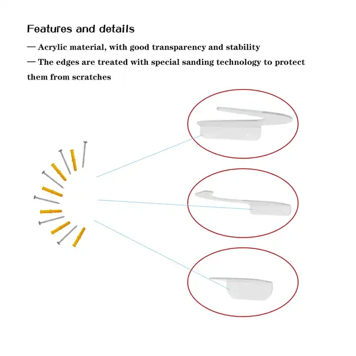 Clear Acrylic Surf Board Rack Surfboard Wall Mount Rack Surfboard Skate Display Stand