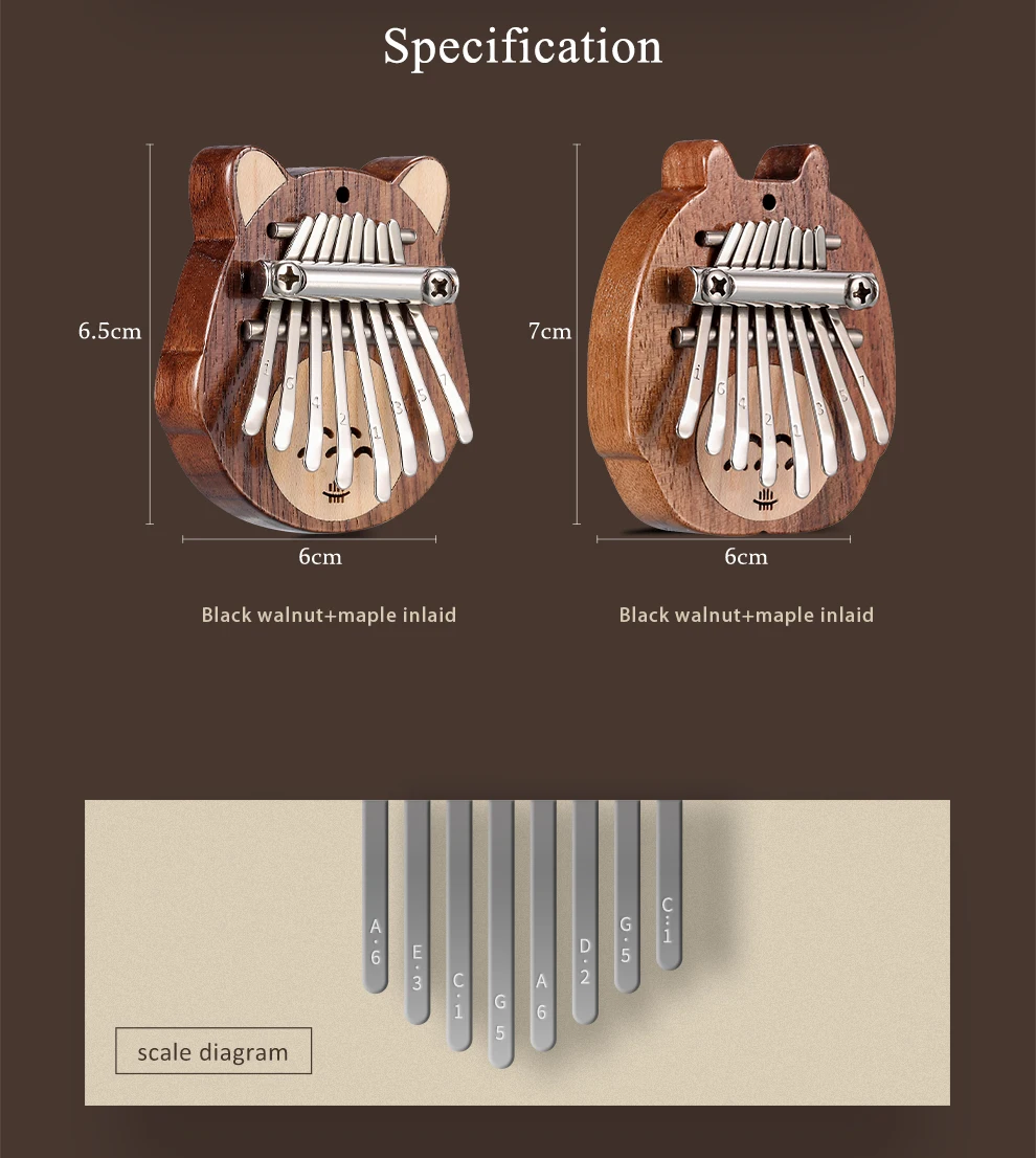new design mini kalimba 8 notes pocket kalimba cut custom thumb piano