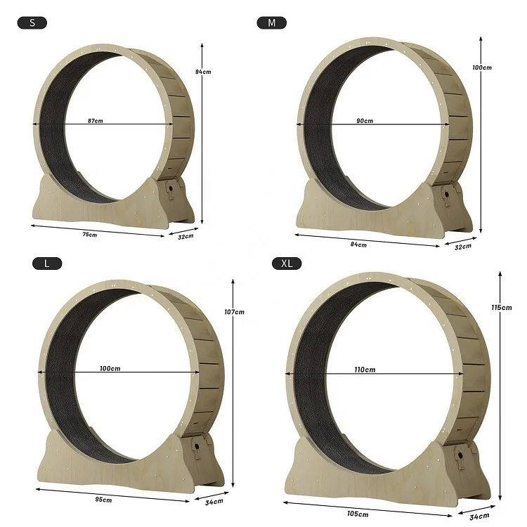 Cat Pet Dog Fun Treadmill Fiber Board Plywood Wooden Pet Tread Exercise Running Wheel