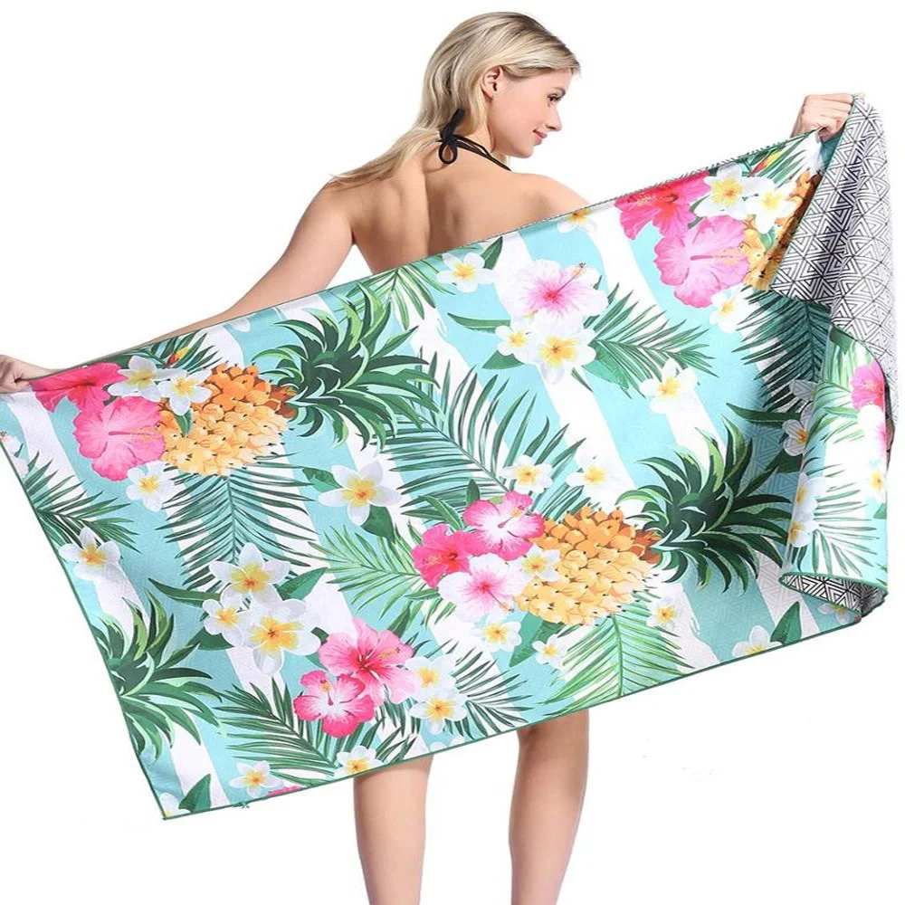 Hot Selling Quick Dry Microfiber Waffle Organic Beach Towel with Customized logo