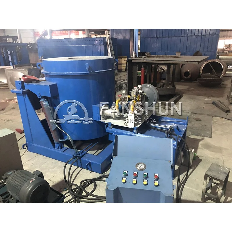 ingot crucible furnace machine induction metal aluminium furnace  tilting type melting furnace