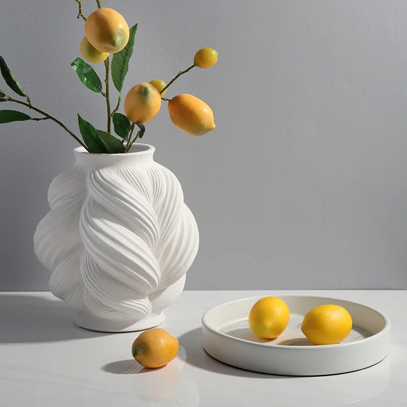 new design art white home decor modern ceramic nordic style vase flower vase