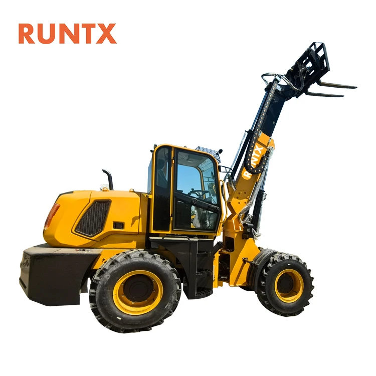 RUNTX wheel carregador 4wd telescopic boom forklift front end loader 2000kg mini telescopic wheel loader telehandler