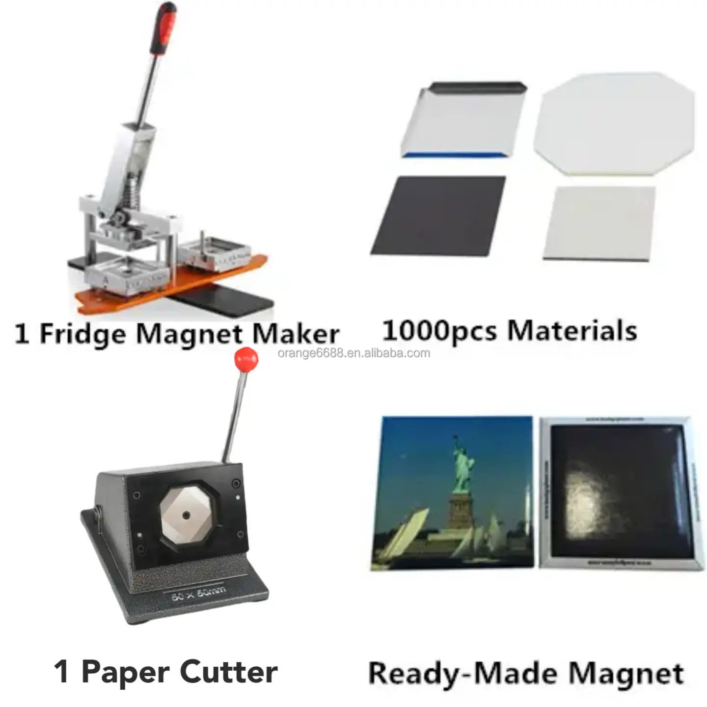 65*90mm Fridge Magnet Making Machine + Paper Cutter + 1000PCS Materials