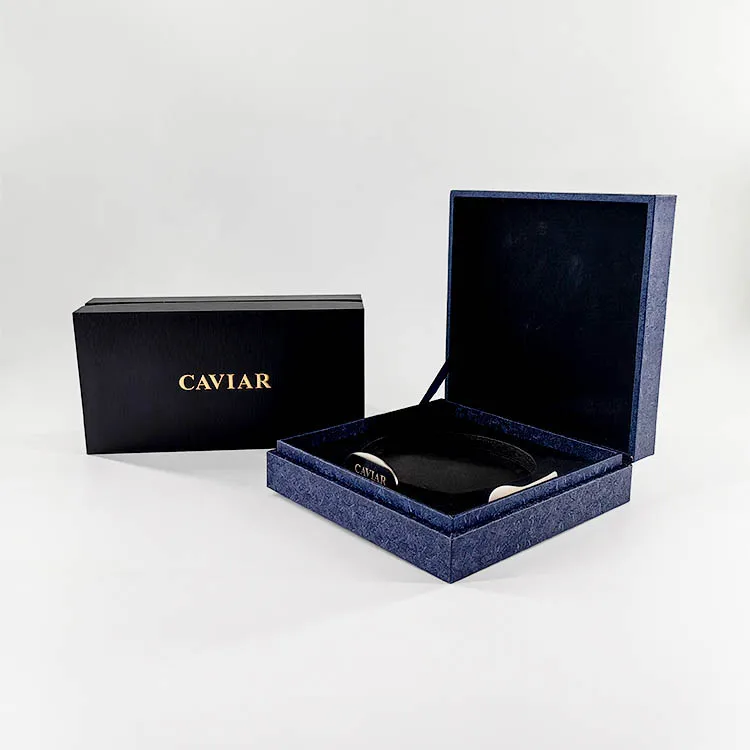OEM Wholesale Customized Logo Free Design Custom  Black Boxes Caviar Gift Package Box