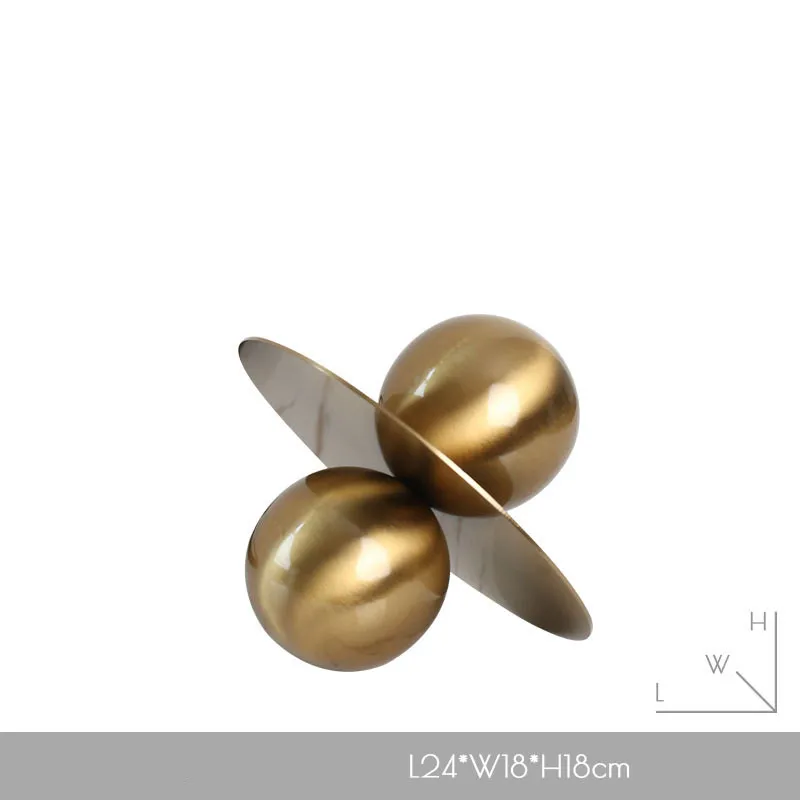 Modern minimalist metal spherical ornaments model room home living room  luxury creative art soft decorations