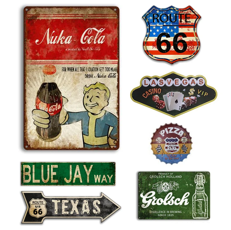 Personalized metal sign vintage garage decorative poster retro metal tin plate plaque custom vintage metal signs tin sign Tin