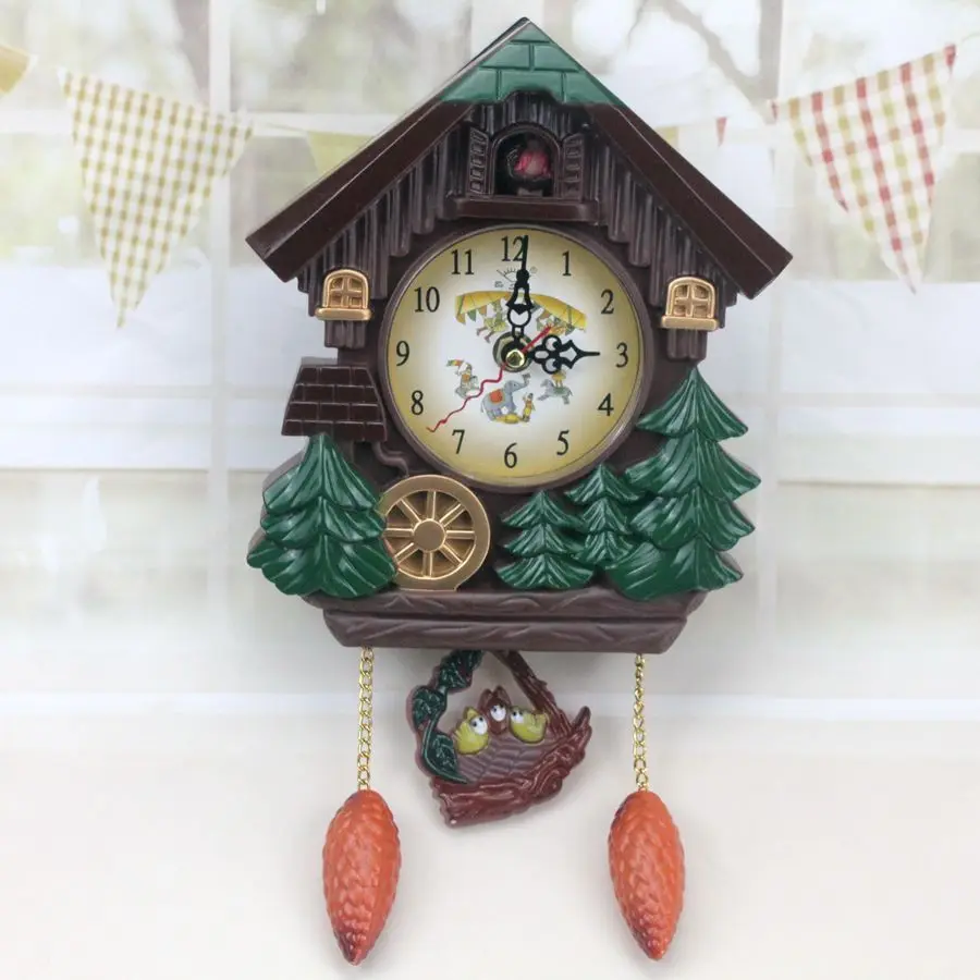 Cuckoo clock cuckoo wall clock modern creative simple pendulum wall clock natural bird sound