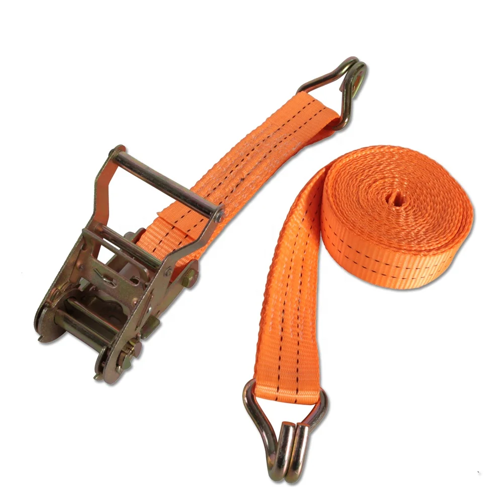 Stock 15ft 4.5m orange 38 mm cargo ratchet lashing strap