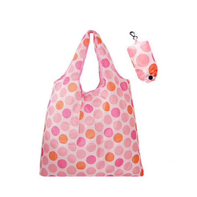 Wholesale Fashion Eco-friendly Pouch Foldable Reusable Ripstop Nylon Polyester Shopping Bag