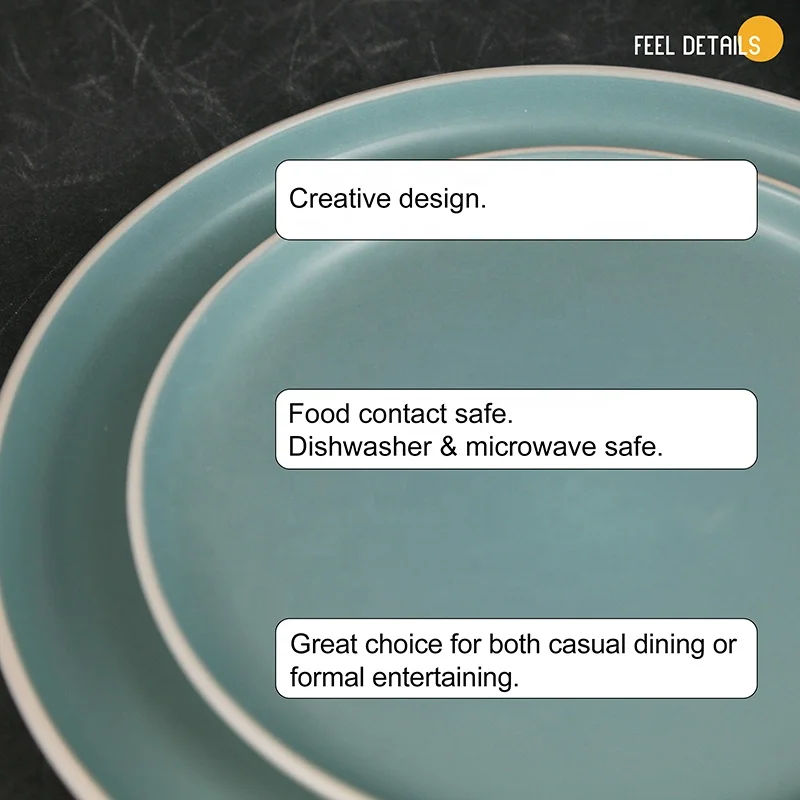 6 Person Ceramic Royal 2 Tone Luxury Dinnerware Luxury Round Dinner Set