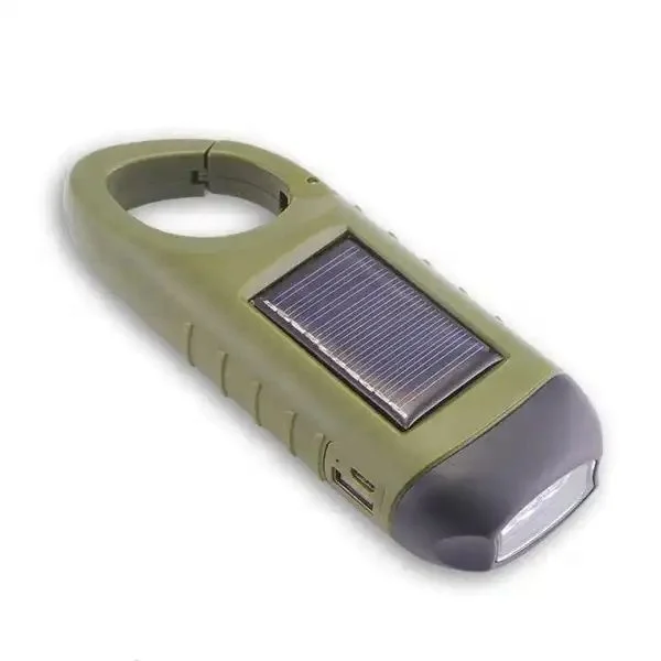 2023 HYF Solar Dynamo Portable Torch Hand Crank MiNi Emergency Flashlight Rechargeable LED Light For Camping
