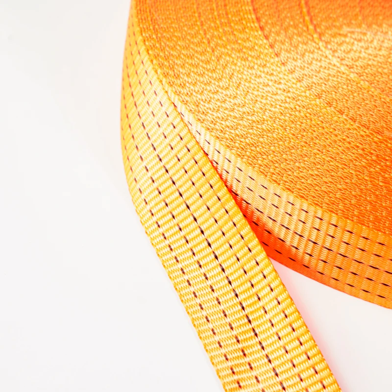 Factory Wholesale Custom 100% High Tenacity Industrial Polyester Yarn Flat Webbing Belt  for Webbing  Sling