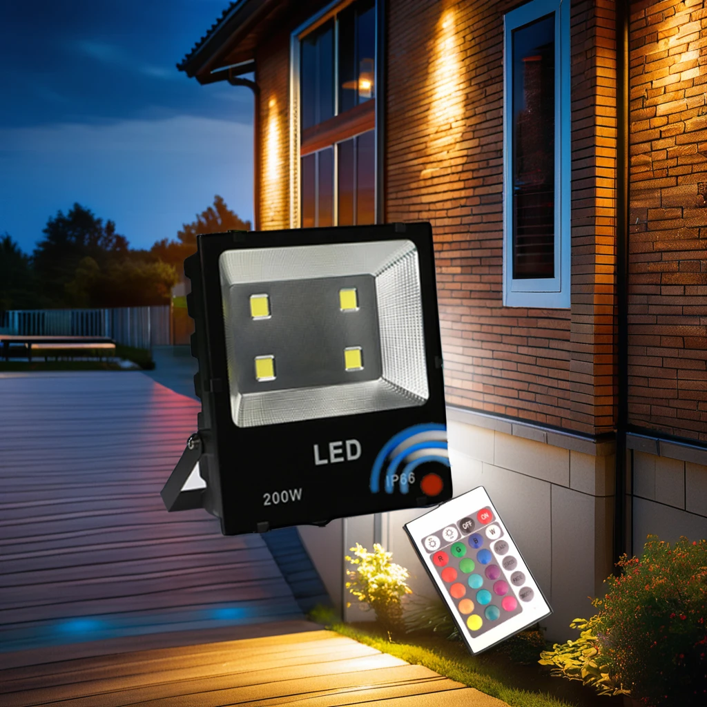 Cob 50W 100W 200W 300W Waterproof Outdoor Explosion Proof Tree Building Rgb Spotlight Out Door Rgbw Led Flood Light For Garden