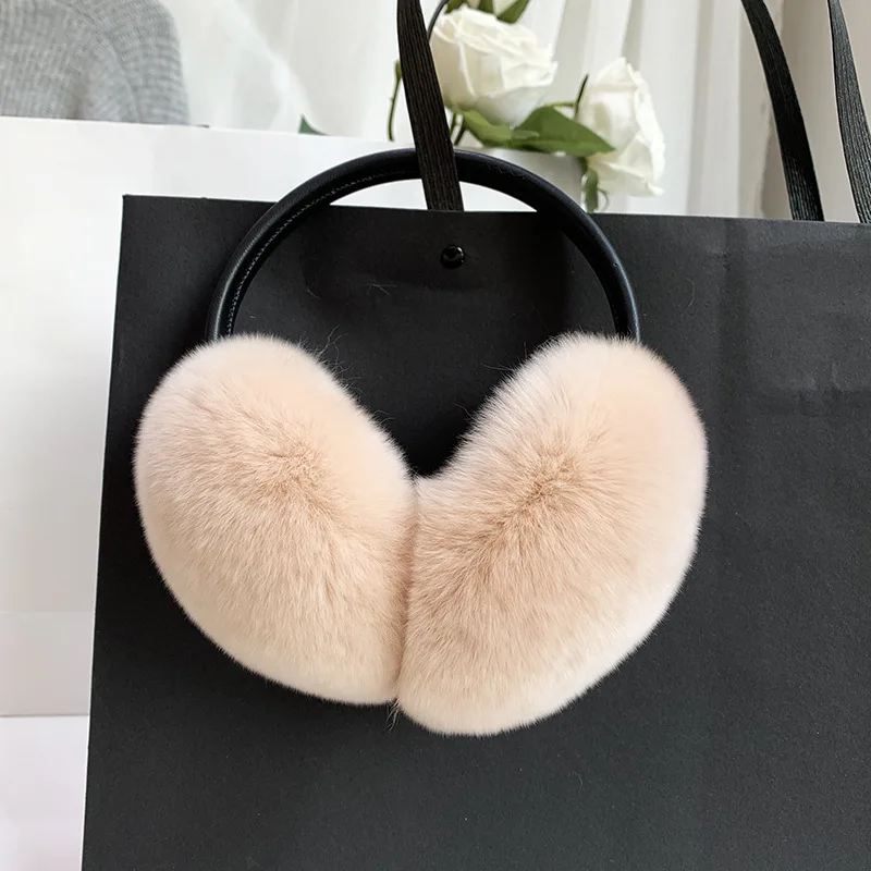 Various Colors Winter Warm Rex Rabbit Fur Earmuffs