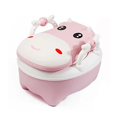 Cute Cow Style Plastic Baby Bedpan Urinal Child Toilet Stool Portable Travel Potty Trainer Potty Chair For Baby Bathroom Toddler