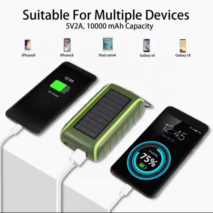 Emergency Hand Crank Charger Cell Phone USB Manual Dynamo Portable Solar Hand Crank Flashlight Emergency Charger for Outdoor Use