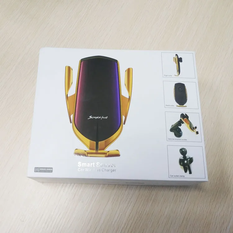 2020 Amazon hot sale Top Seller 10w R1 with holder Fast Charging Infrared Smart Sensor Automatic clamping wireless car charger