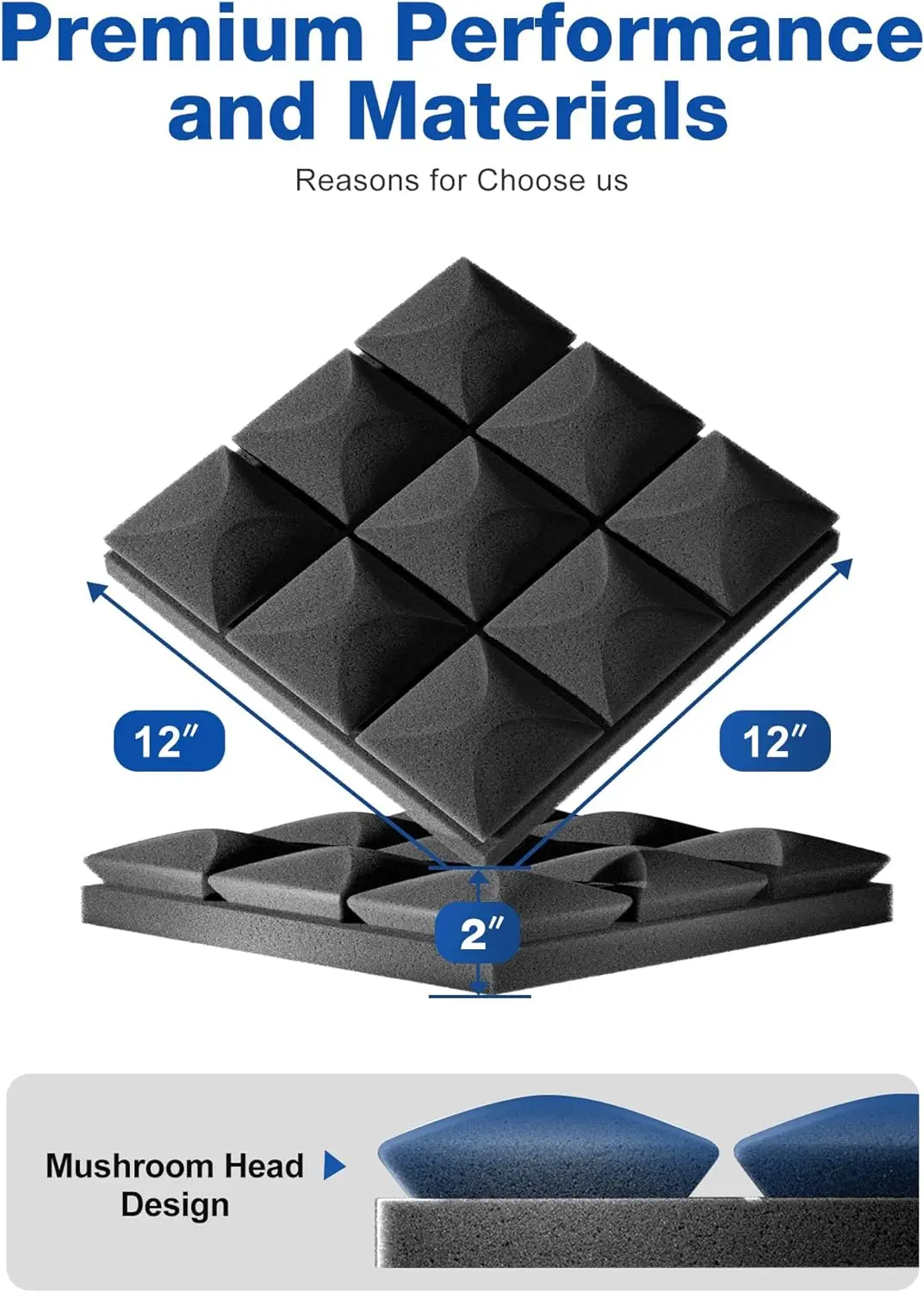 Wholesale Price Fireproof melamine 12x12x2 sound-absorbing Acoustic Panels