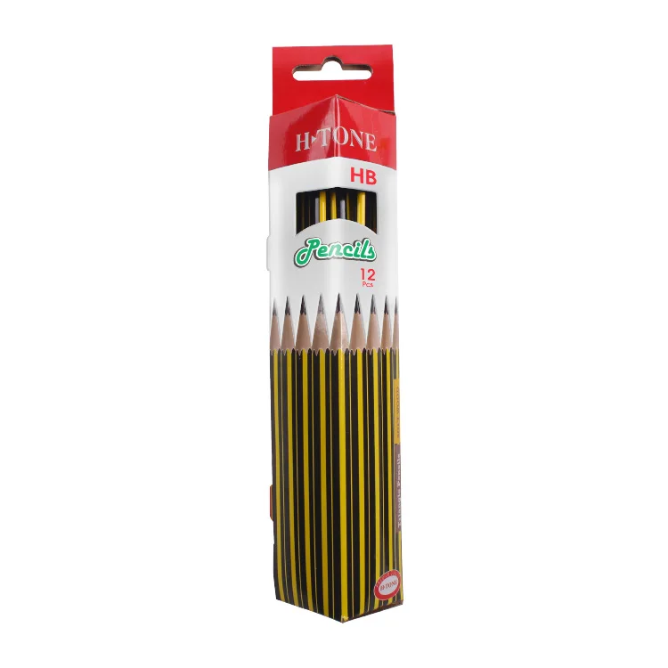 Stationery Factory Standard Pencil Pencil with Logo HB 2B Wooden China Wholesale Bulk Custom Design Black Red