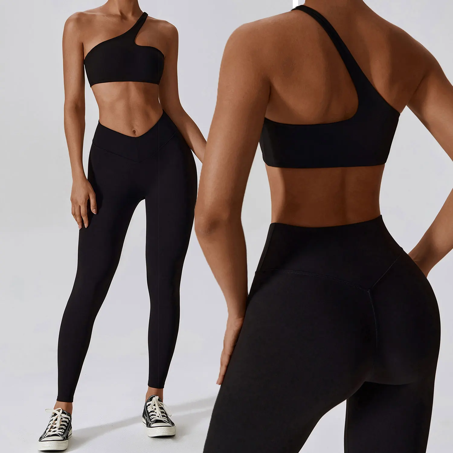 New Arrivals Women Yoga Bra Top Removable Padded One Shoulder Sports Bra Custom LOGO Gym Wear Gym Bra