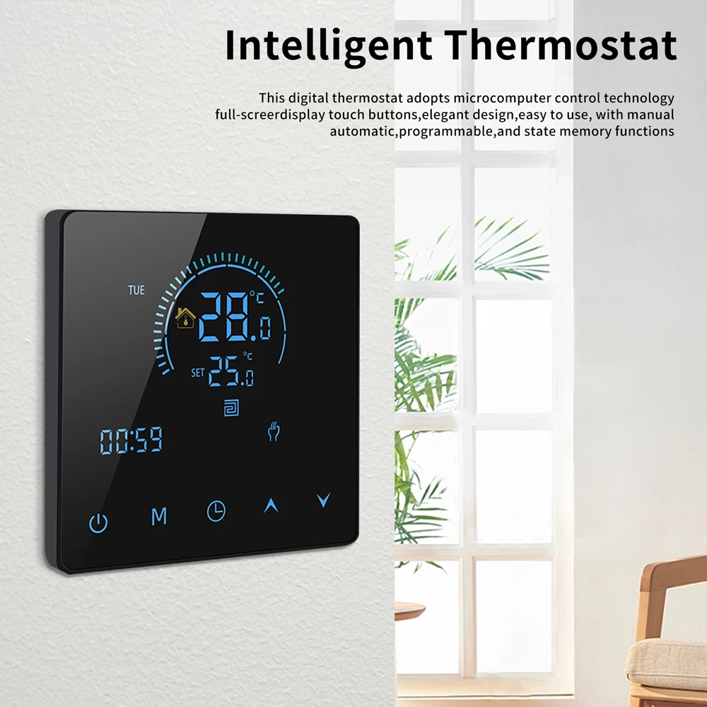 Умный программируемый термостат Tuya тепловой насос HVAC управление Wi-Fi с голосовым управлением Alexa для систем подогрева пола и деталей