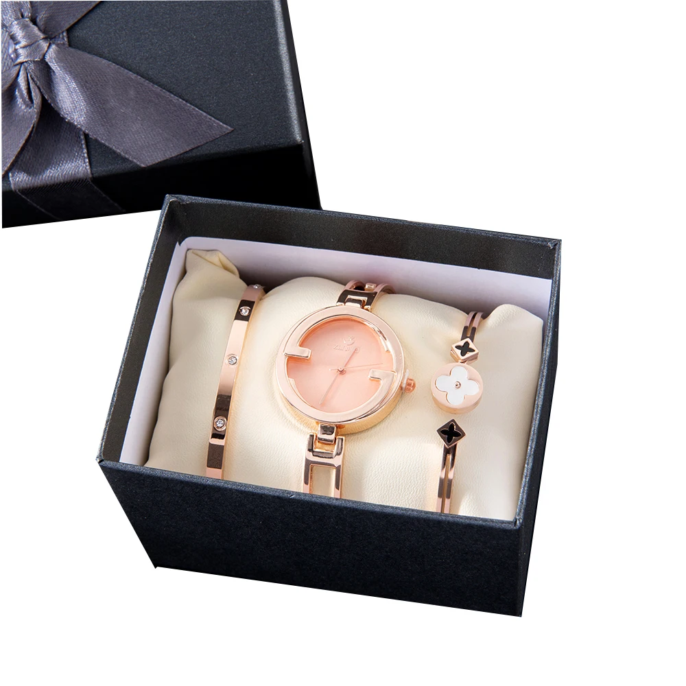 Set Fashion Simple rose glod Band Quartz Watches Gift Set for Women with 316 Titanium Smart Jewelry for Ladies watch Wholesale