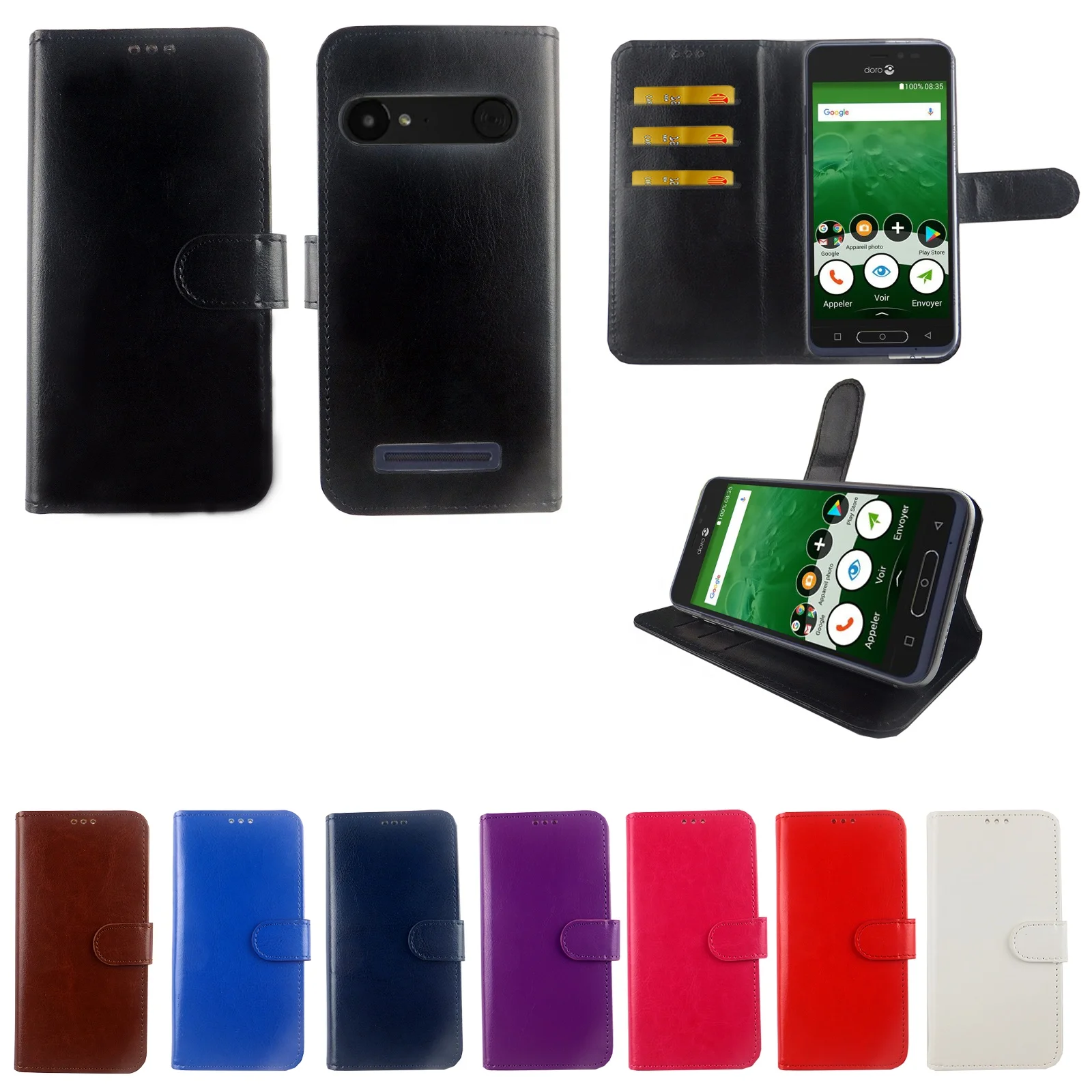 PU leather Phone Case Guangzhou Shock Proof Mobile Phone Wallet Case Flip Covers For iPhone/Samsung/Huawei/Xiaomi