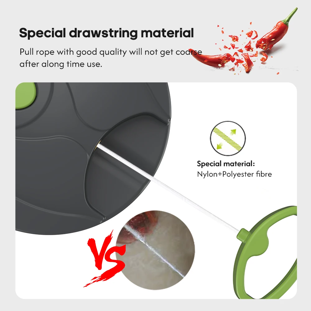 Hot Selling Manual Food Chopper 3 Stainless Steel Blades Mini Hand Pull Cutter Fruit Meat Vegetable Garlic Chopper