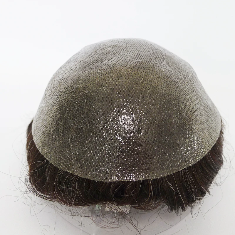 Ultra Thin Skin 0.02-0.04mm V-loop light density , 100%Real Human Hair mens toupee