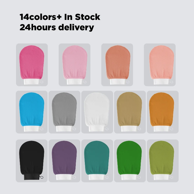 RTS High Quality Viscose Fiber Moroccan Kessa Hammam Glove Korean Exfoliating Gloves Mitts