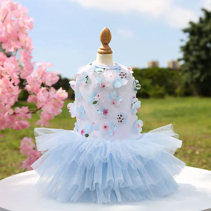 2024 cotton custom  luxury xxxs girl dog clothes summer cute dog dress luxury pet clothes for small dogs apparel