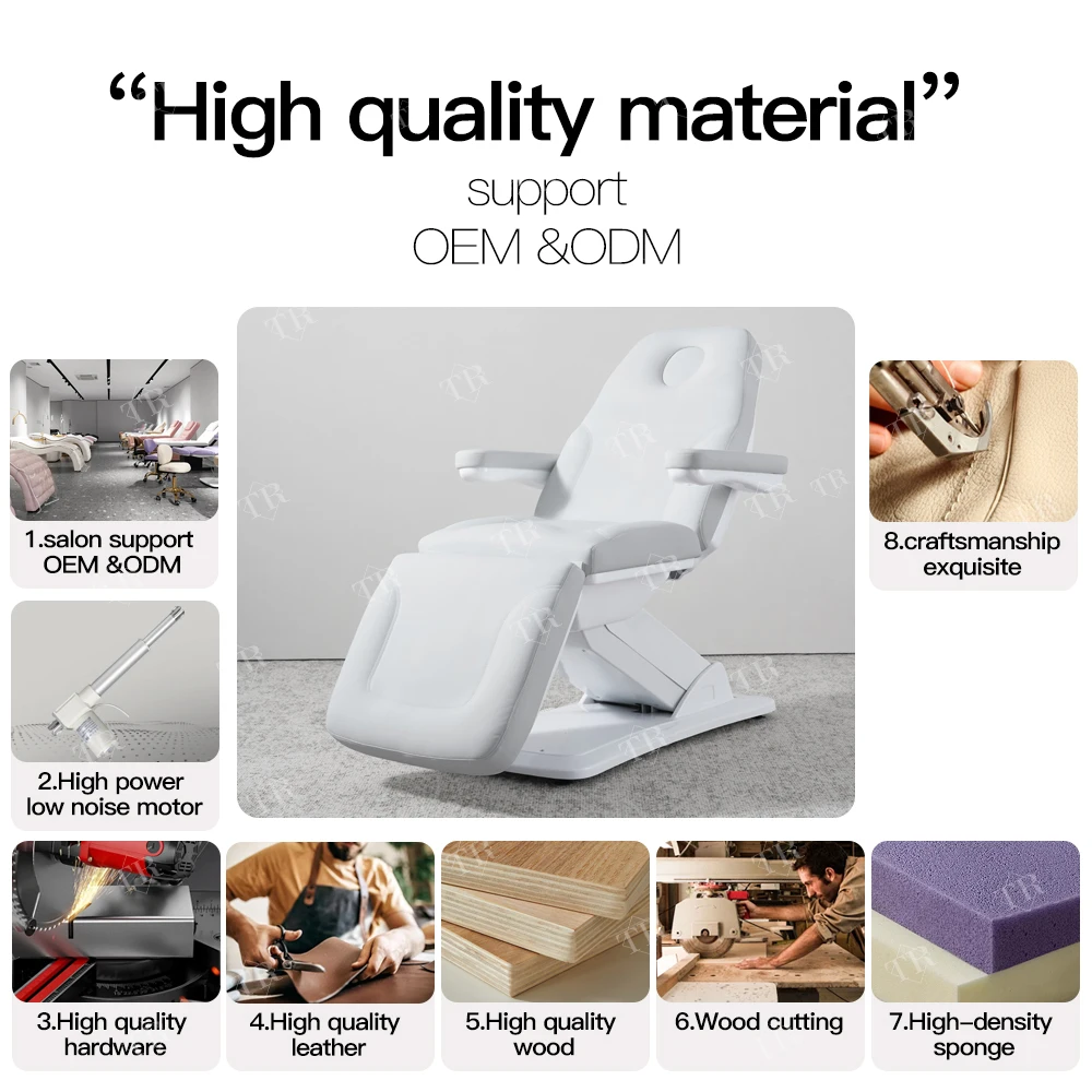 Turri Professional Reclining Chair For Beauty Salon Furniture Lifting Adjustable Electric Beauty Bed Leather Facial Bed