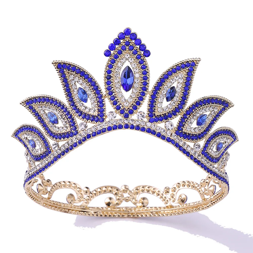Ethnic fashion tiara baroque retro party festival crowns bridal full round luxury queen crown
