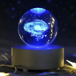 Custom 3D Mini Home Decoration Crystal Ball Music Box for Christmas gift souvenir