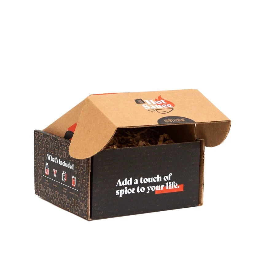 Custom Logo Corrugated Wholesale Sauce Seasonings & Condiments Garlic salt boxRetail Shipping Hot Sauce Packaging Box