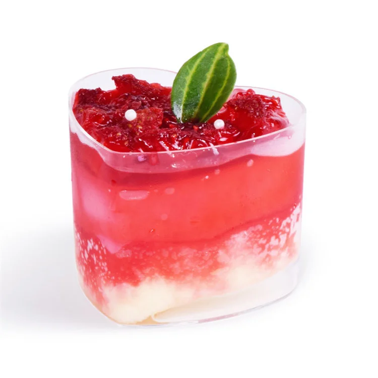 Wholesale square heart-shaped mousse cake cup round jelly ice cream pudding transparent baking package box for cake
