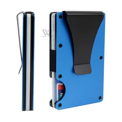 Metal Aluminum Custom Business Card Holder Money Clip Wallets For Men